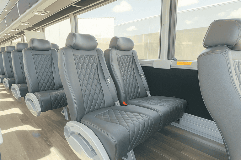 interior of Dearborn Heights Coach Bus Service charter bus