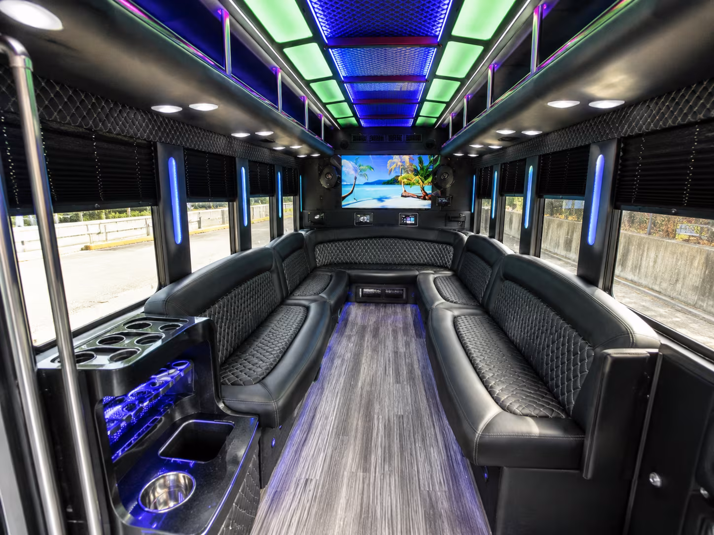 dearborn heights 18 passenger party bus inside
