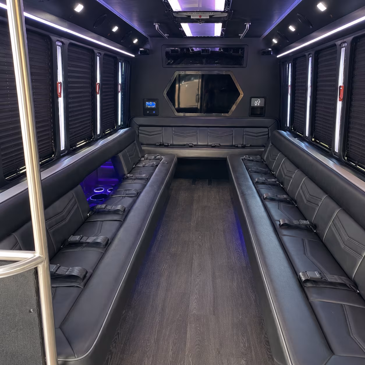 dearborn heights 18 passenger party bus interior