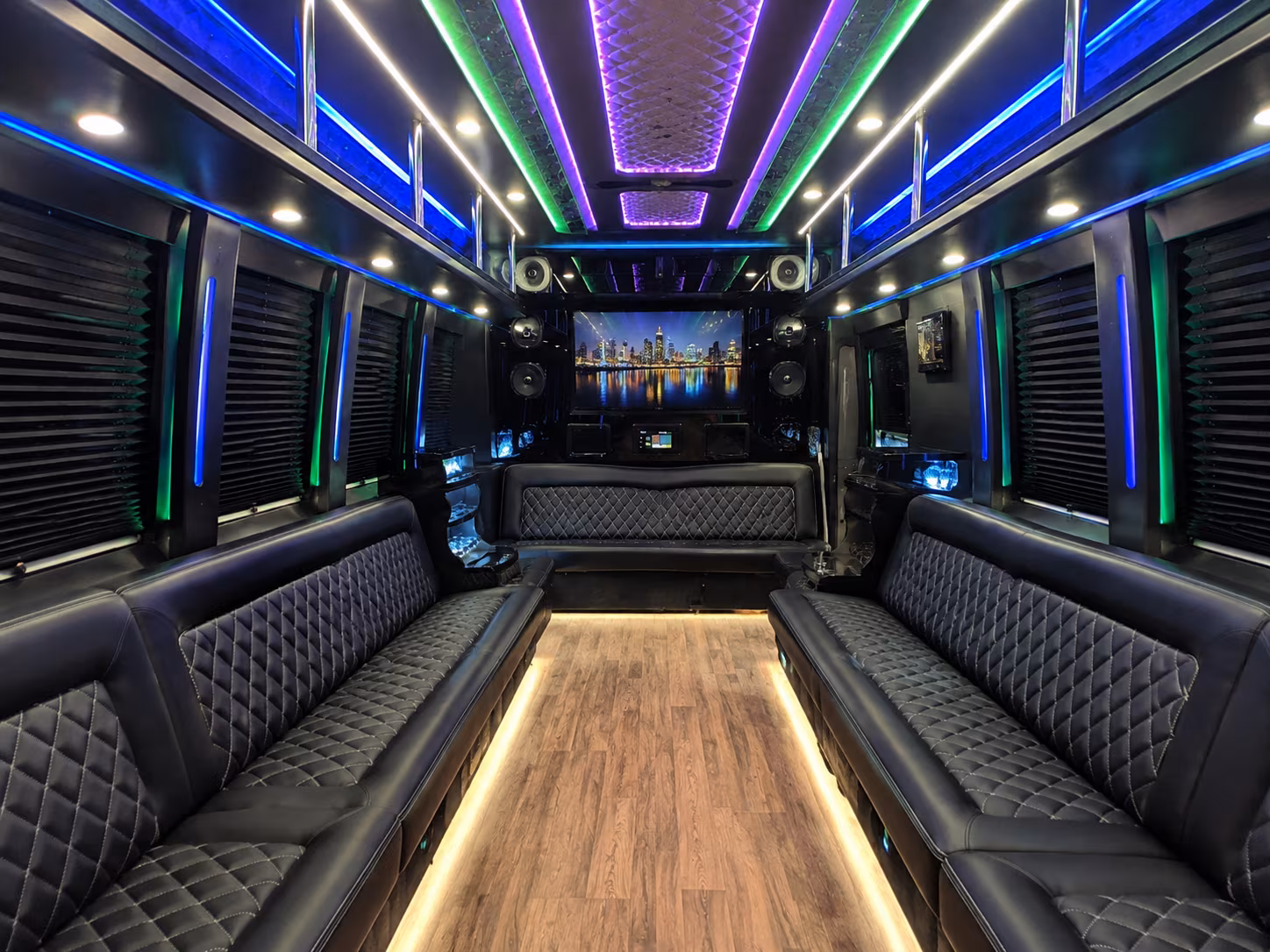 dearborn heights 25 passenger party bus interior