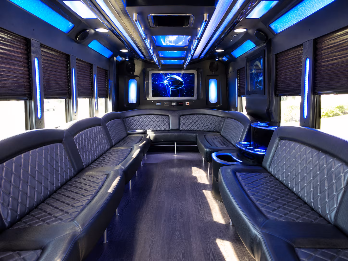 dearborn heights 28 passenger party bus inside