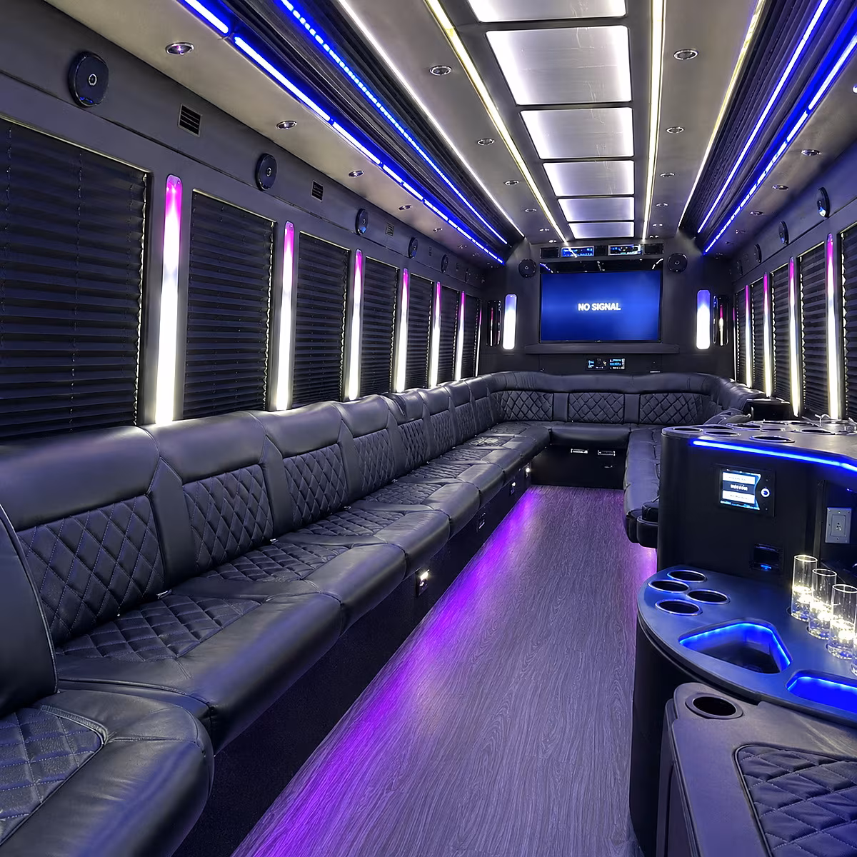 dearborn heights 30 passenger party bus inside