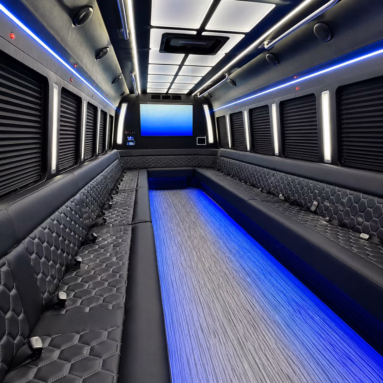 dearborn heights 50 passenger party bus inside